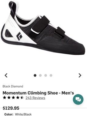 Black Diamond Momentum Rock Climbing LIKE NEW Black & White
